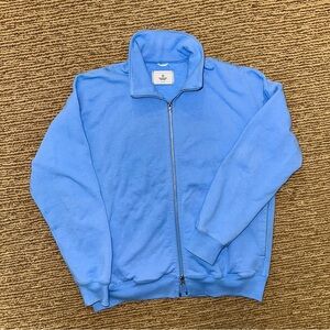 Reigning Champ Blue Zip Up Sweater